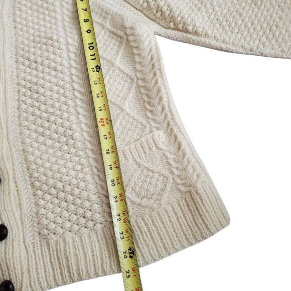 Cream Vintage Heavy Knit Cardigan - Womens Large - Picture 4 of 6